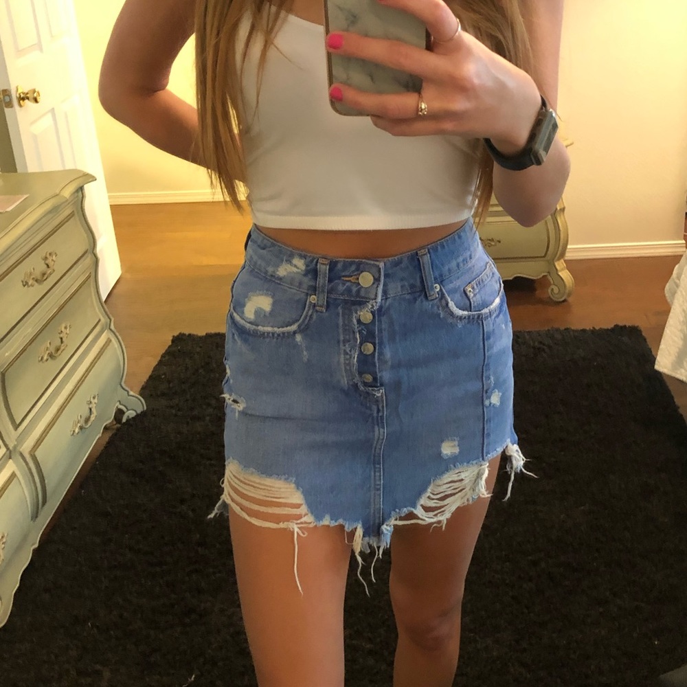 SOLD zara denim skirt